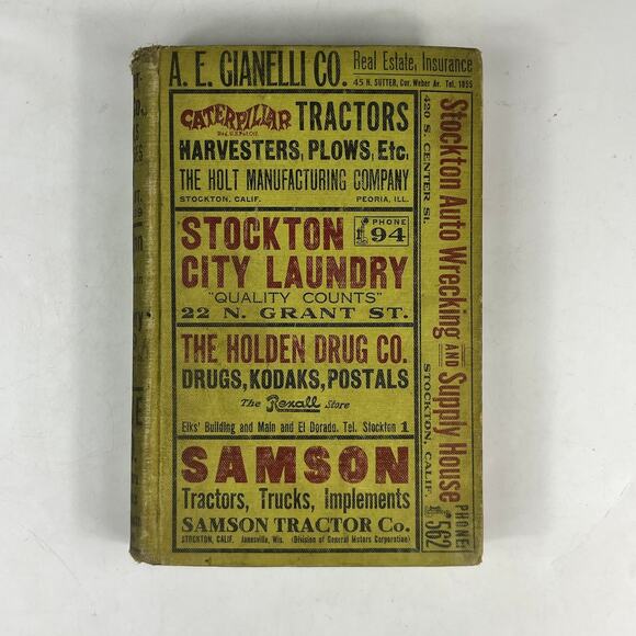 Polk's Other - 1919 Stockton City San Joaquin County CA City Directory POOR Ancestry Genealogy